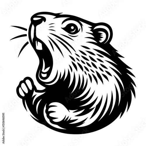 vector illustration of a groundhog