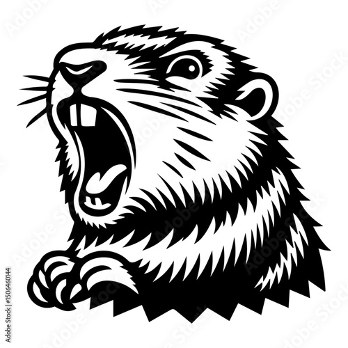 vector illustration of a groundhog