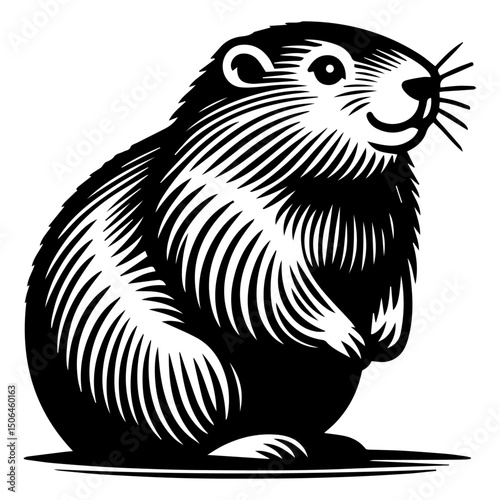 vector illustration of a groundhog
