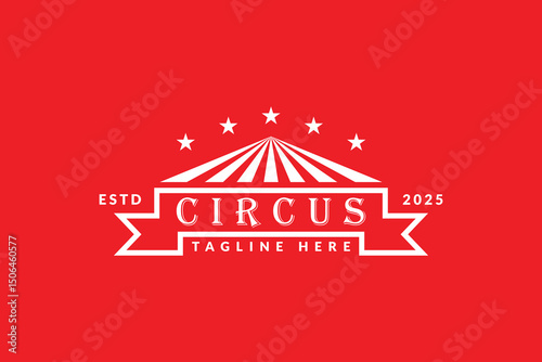 circus logo design. circus logo icon vector illustration silhouette