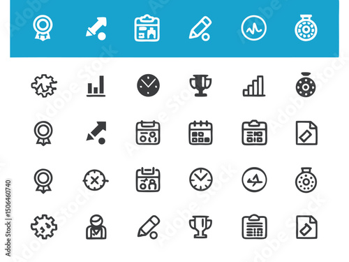 Web and mobile vector icon set for business and internet design