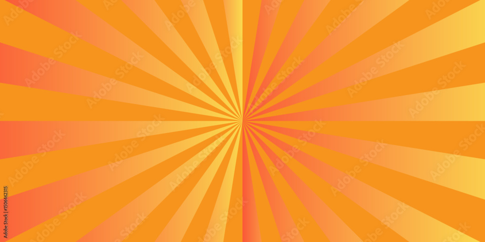 Obraz premium Abstract Sunburst beam light vintage shine and graphic summer explosion pattern. orange bright sunrise isolated glow striped texture background. 