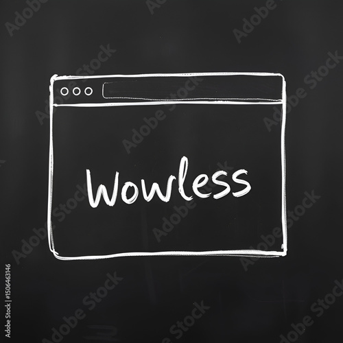Chalk sketch of browser window with seqrch form and inscription pointlessness photo