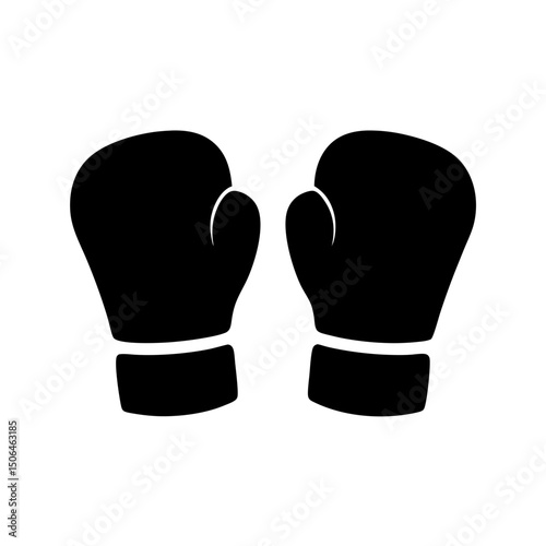boxing gloves icon over, punching gloves silhouette vector