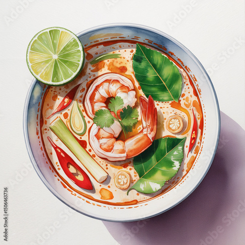 fresh vegetable tom yum soup,
