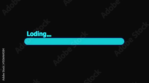 screen bar loading animation isolated alpha channel. looping animation video Illustration of a loading bar Animation