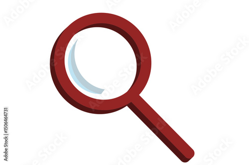 magnifying glass on white background