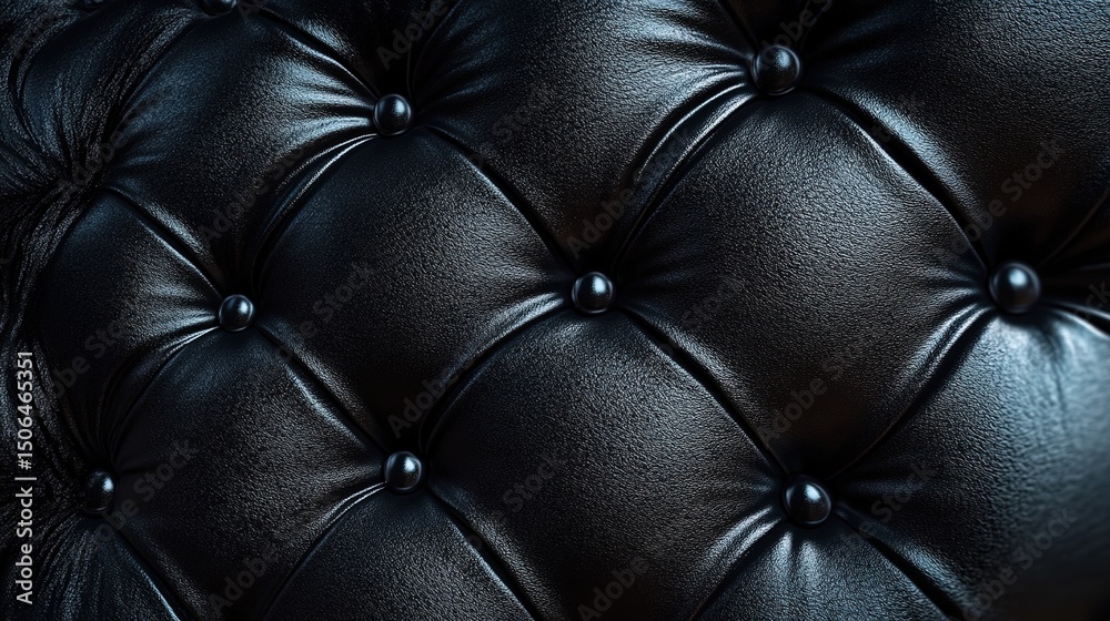 Obraz premium Luxurious Dark Leather with Abstract Curves and Chiaroscuro Lighting Showcasing High Contrast, Textural Details, Minimal Aesthetic, and Moody Visual Drama, 8k Resolution