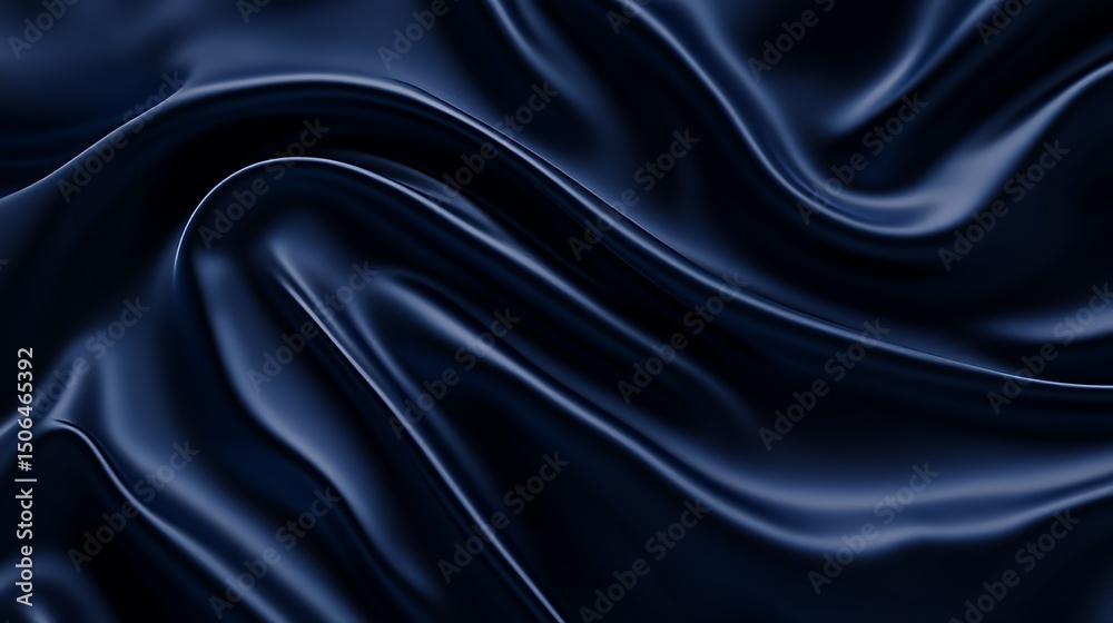 Obraz premium Dark Blue Silk Draped Luxurious Fabric Texture