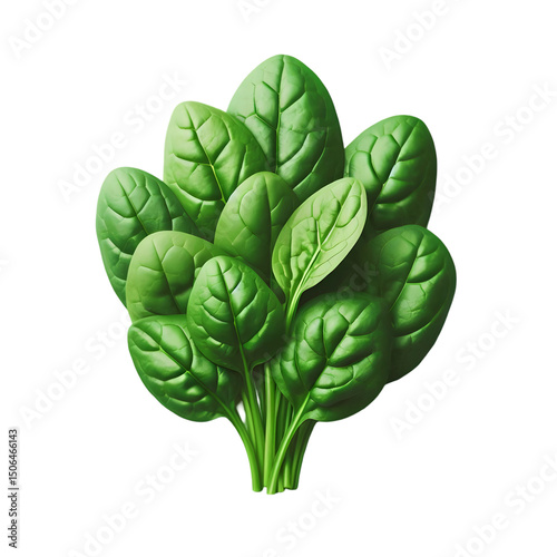 Green Baby spinach leaves on transparent background 4