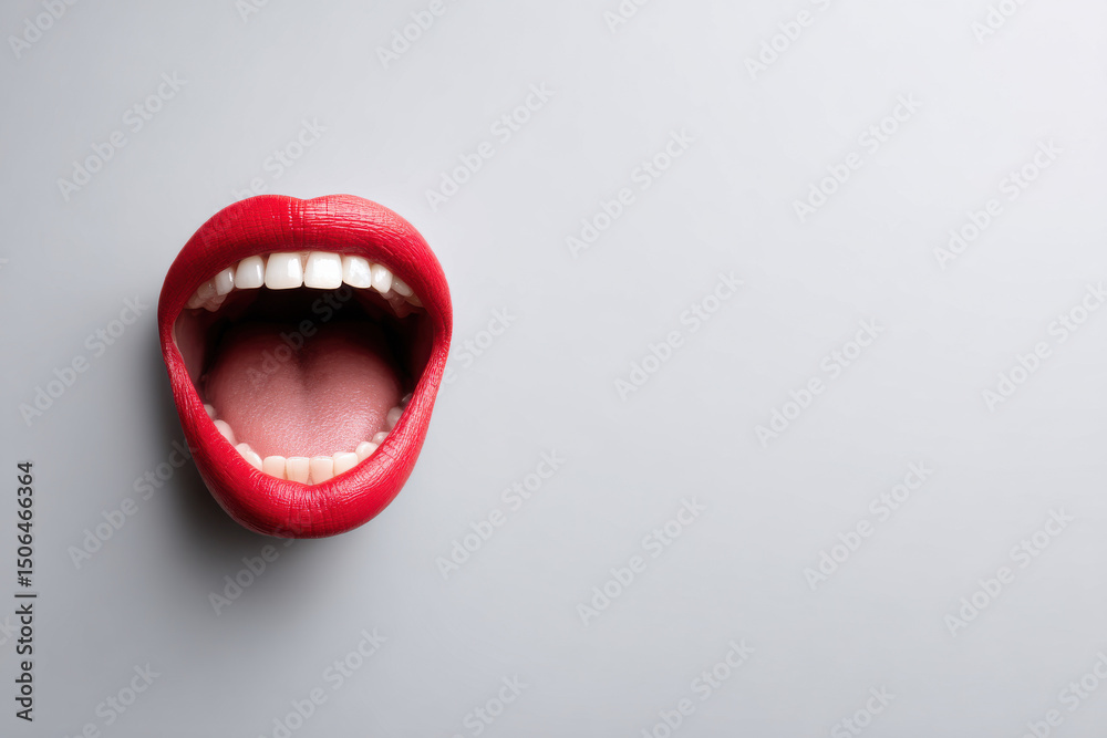 Fototapeta premium Mouth talking with copy space