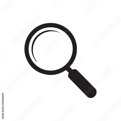Magnifying Glass Icon – Black Search Symbol Vector Illustration