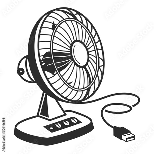 fan isolated on black