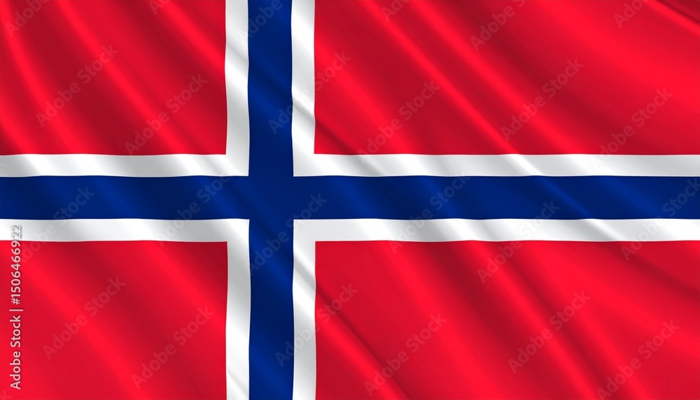 Obraz premium Norway flag background with fluttering texture