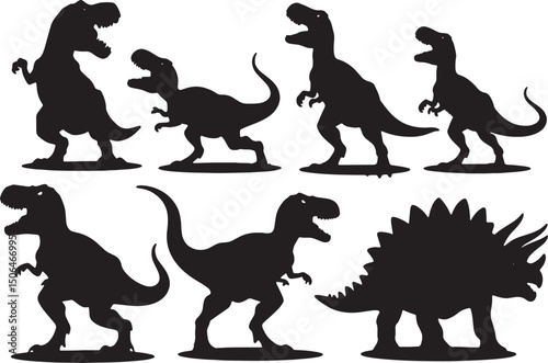 Dinosaur Silhouette Vector Set | Prehistoric Animal