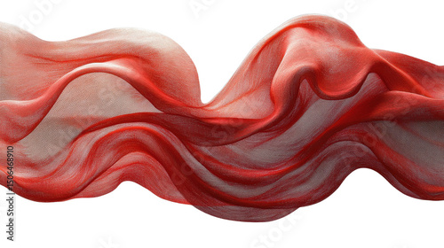Red silk fabric isolated on transparent background. PNG photo