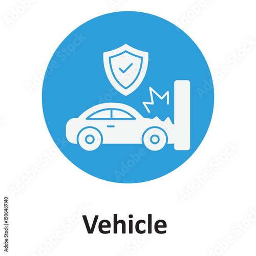 Vehicle insurance :Vector Icon which can easily modify or edit