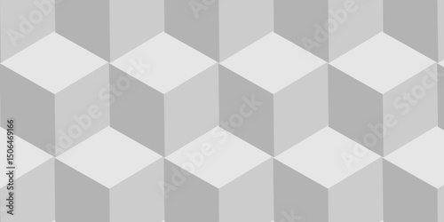 Structure white block box cube seamless pattern grid vintage surface triangle web monochrome square texture white overlap cubic background.	