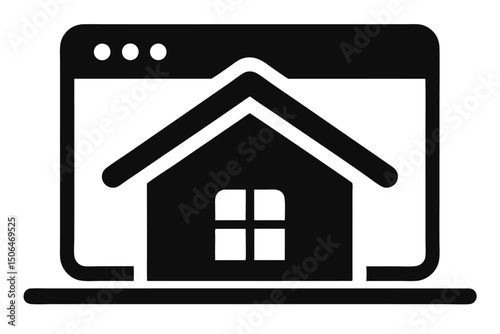 Online Real Estate Search Icon Symbolizing Digital Property Listings and Home Buying
