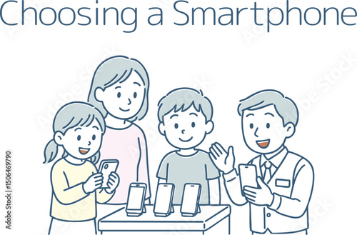 スマホを買いに来た家族