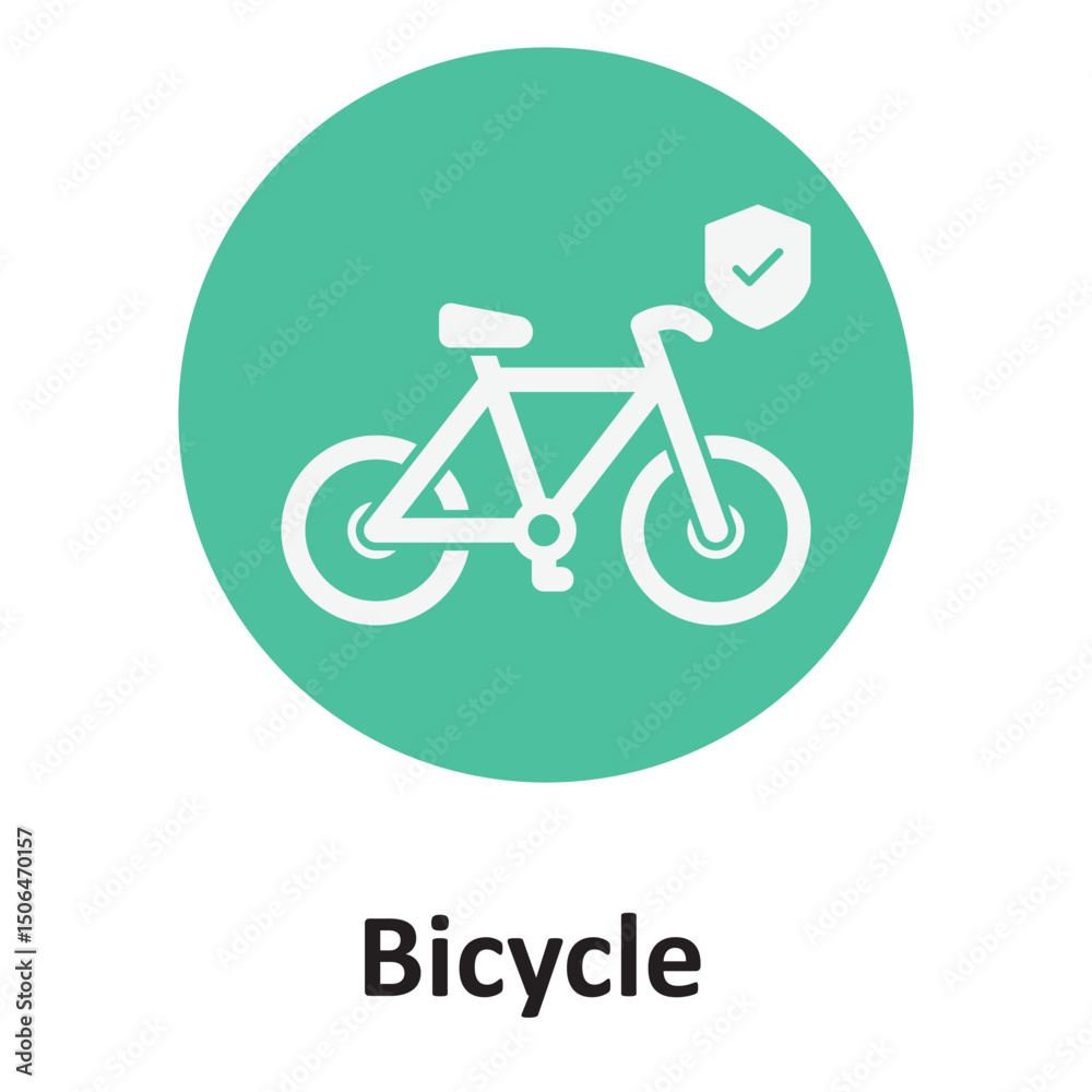 Fototapeta premium Bicycle insurance :Vector Icon which can easily modify or edit
