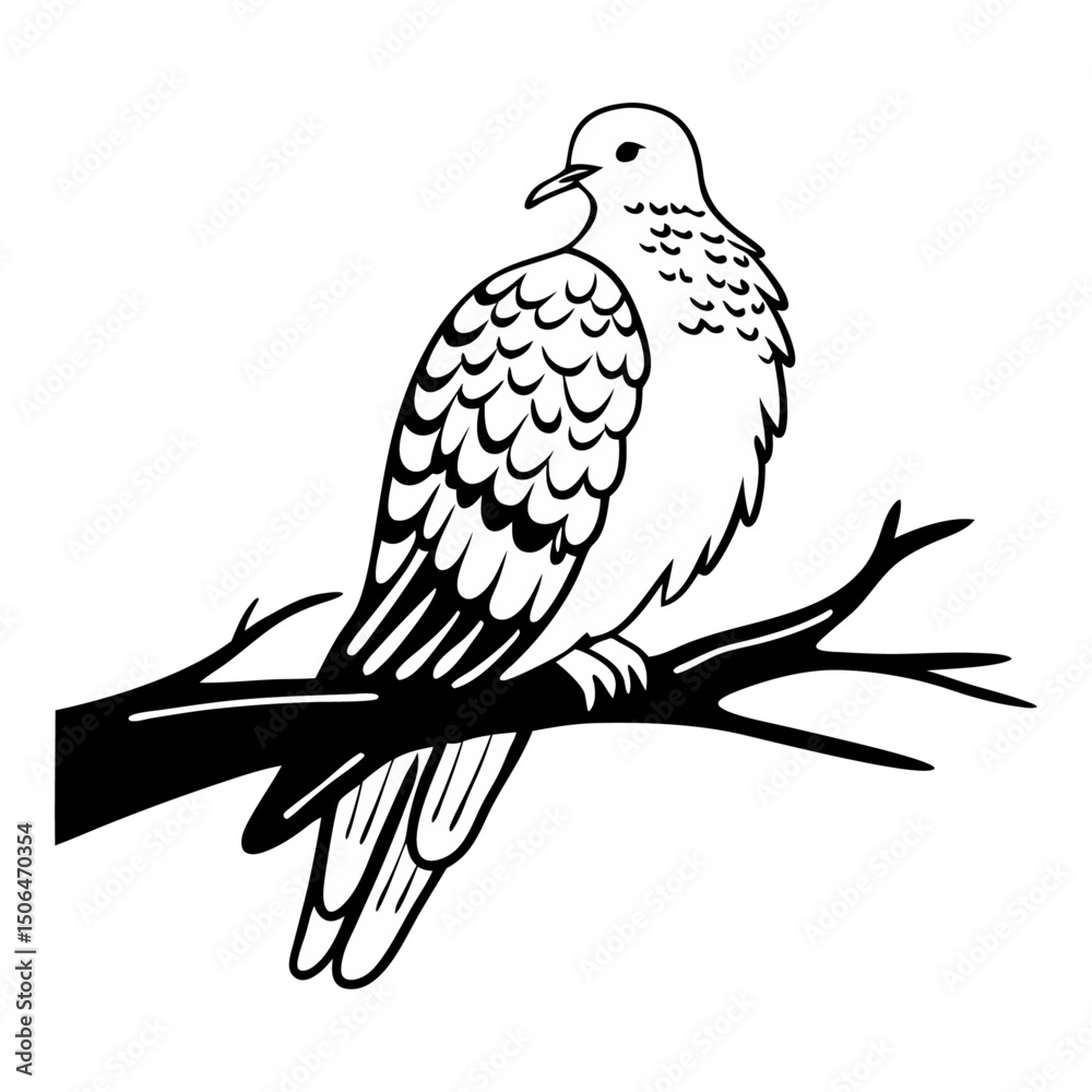 Obraz premium Dove Bird in Motion Vector Illustration