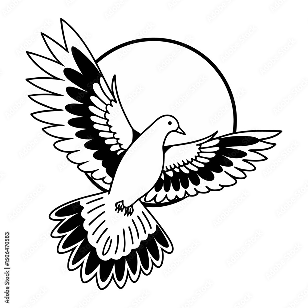 Obraz premium Minimalist Dove Artwork Vector Illustration