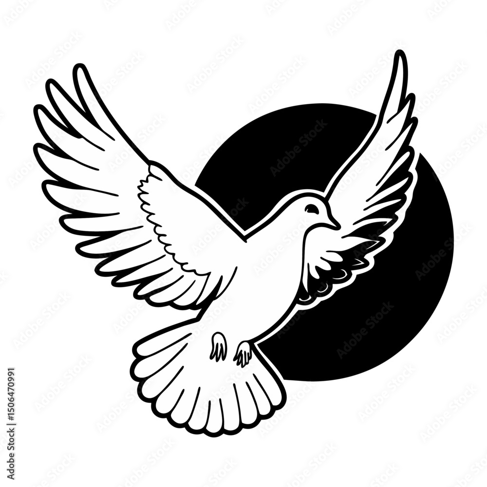 Fototapeta premium Elegant Dove Flying Vector Illustration