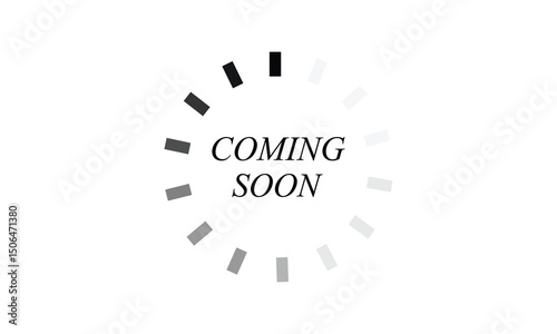 Coming soon banner icon in flat style. Promotion label vector illustration on isolated background. Open poster sign business concept. Vector  Illustration . EPS 20 .