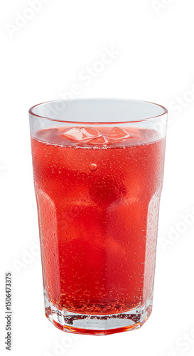 Wallpaper Mural Isolated Photo Of A Refreshing Red Drink In A Transparent Glass With Ice Torontodigital.ca