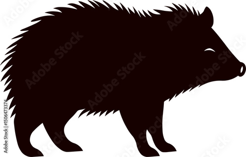 Silhouette of a pig