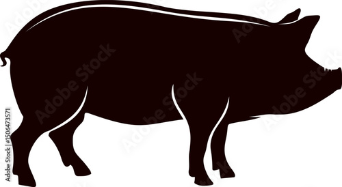 Silhouette of a pig