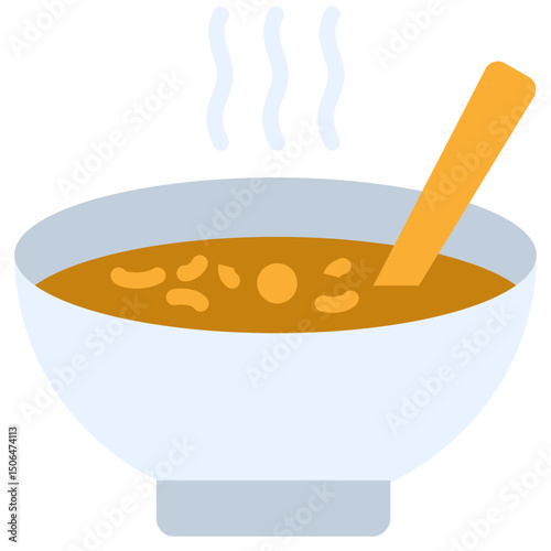 Soup Icon, Flat Design Style Icon, Restaurant Element Icon Collection