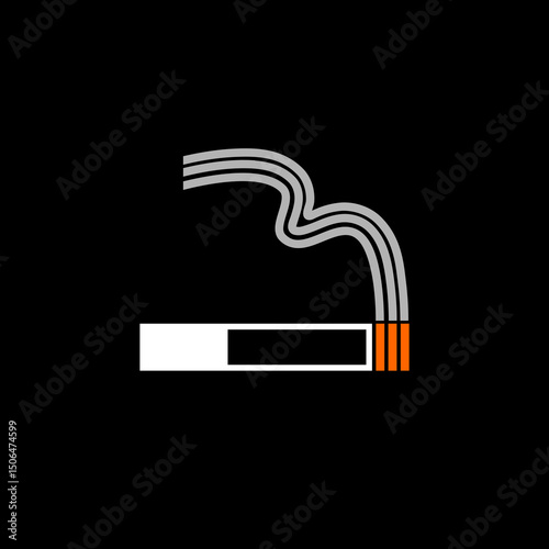 Smoking sign icon isolated on black background