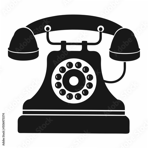 retro telephone isolated on white background