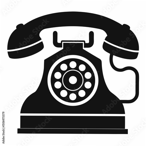 retro telephone isolated on white background