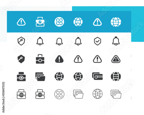 Web and mobile business finance vector icon set