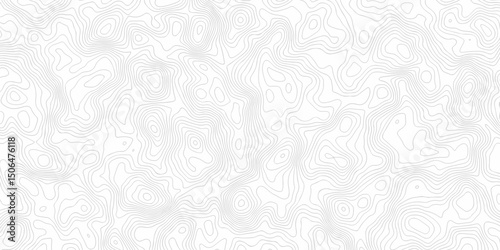 Seamless pattern with lines White wave paper curved reliefs abstract background, Abstract topographic contours map background. Abstract black and white topographic contours lines of mountains.	