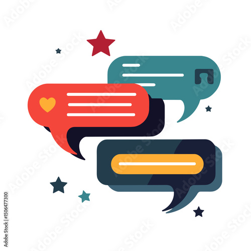 Colorful chat notifications in pop art style, modern communication