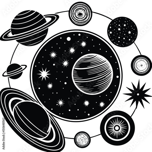 vector illustration of a planets