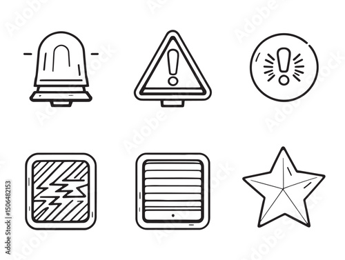 modern hazard lights line art style for vector graphics