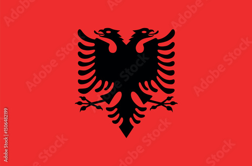 Albania flag vector illustration. National flag of Albania