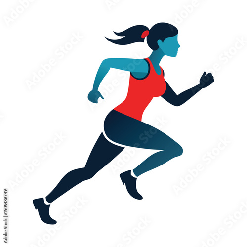 Female athlete running
