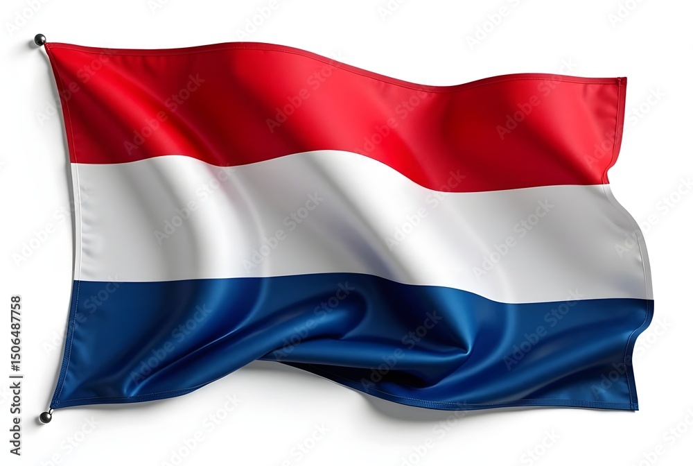 Naklejka premium National 3D waving flags of Austria and the Netherlands, symbolizing European patriotism