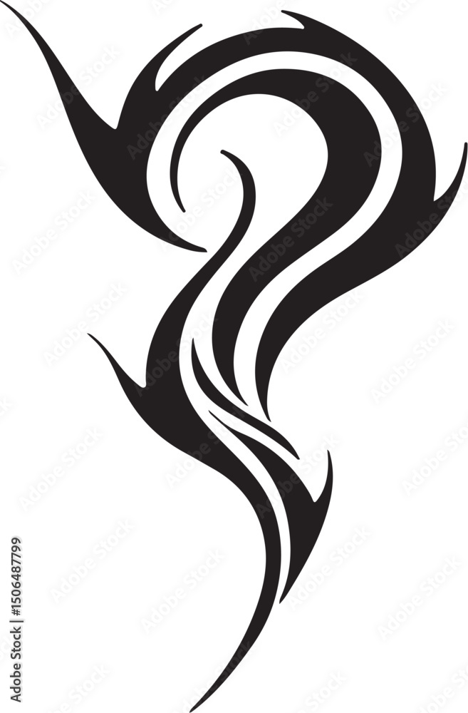 Obraz premium Tribal Tattoo Design with Abstract Flowing Patterns