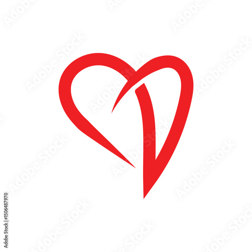 Eternal Bond: A modern heart symbol, elegantly crafted in vibrant red, embodies the profound concept of enduring love and affection, symbolizing connection and life.