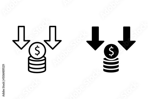 Cost reduction icon vector editable vector on white background