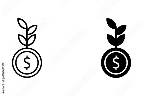 Sustainable Finance Icon Element For Design, on white background