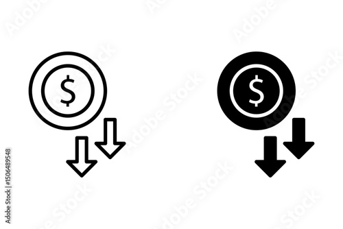 Cost reduction icon vector editable vector on white background