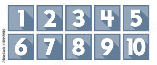 Vector Numbers from 1 to 10. Collection of number icons. Vector illustration